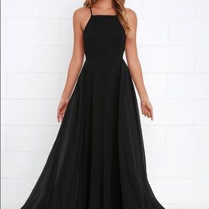Black plain prom dress